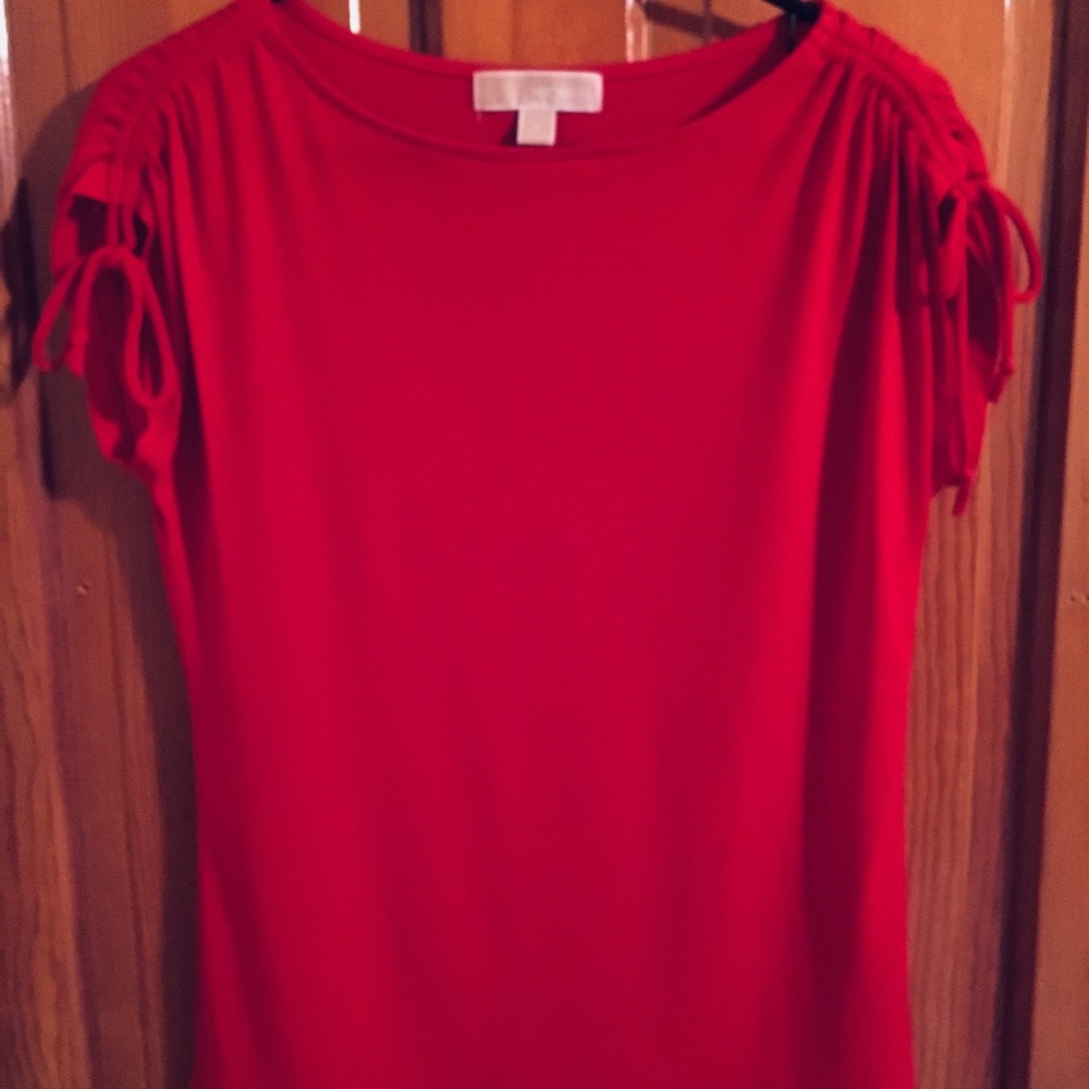 Michael Kors red, tie sleeve top.  Like new.